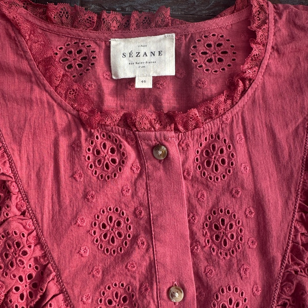 Sézane Nelle shirt in rosewood - Picture 3 of 4